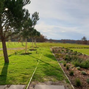 Vue sur les jardins de Au galop.