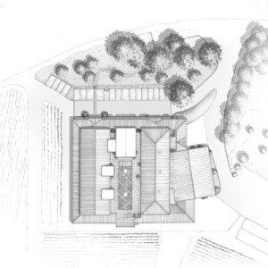 Dessin vue du ciel du château Fleur cardinale.