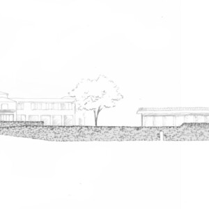 Dessin frontal du château Valandraud.